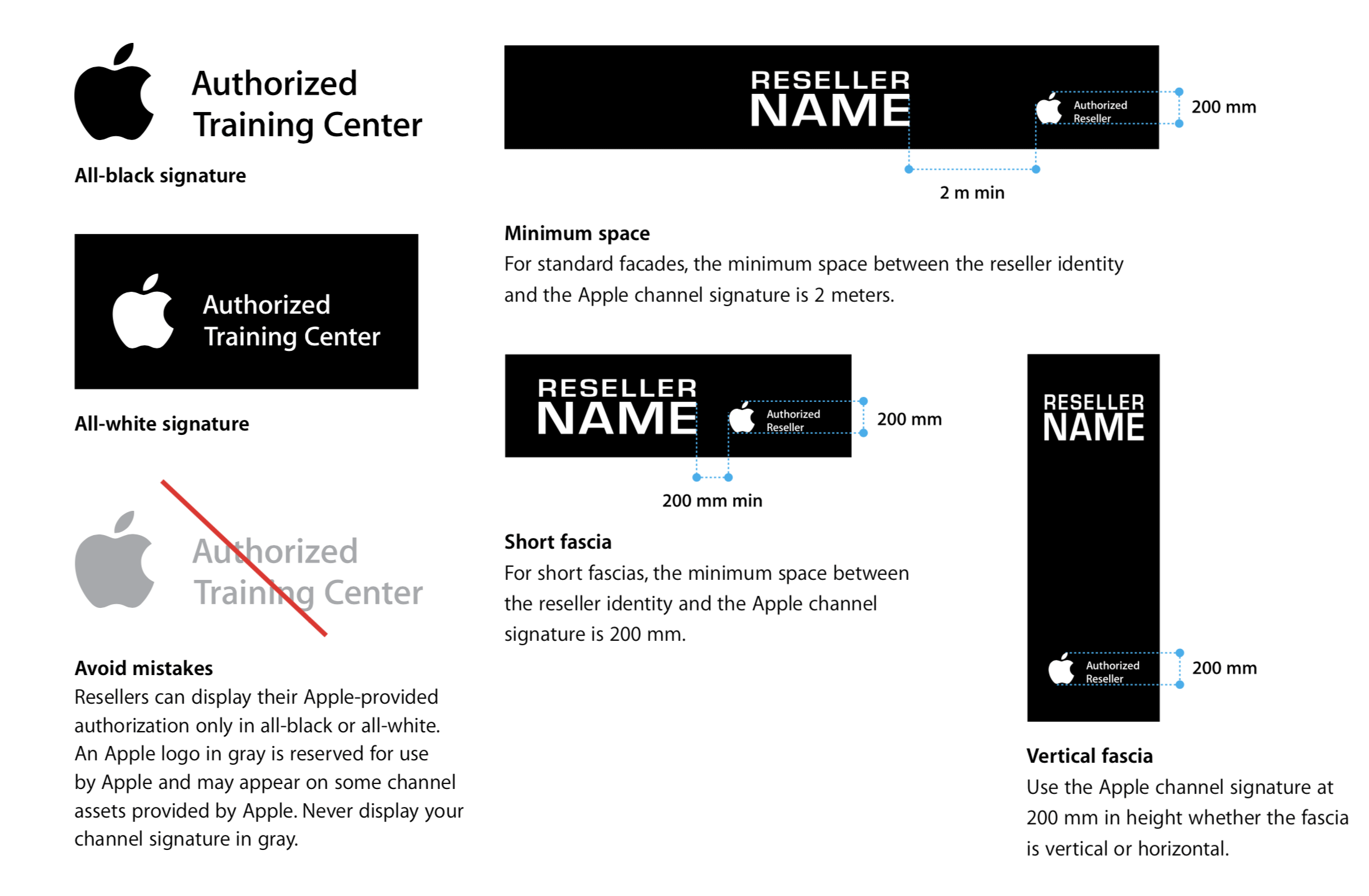 即使是將 Logo 授權給經銷商使用，Apple 也訂有嚴謹的使用規範，充分做到品牌形象控管